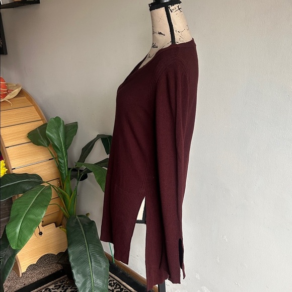 Free People Criss Cross Boho Tunic Mocha Sweater Size Small - Picture 8 of 14